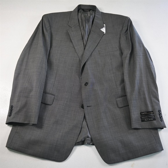 Jos A‎ Bank 50L Gray Birdseye 100% Wool Executive Blazer Suit Jacket Sport Coat
